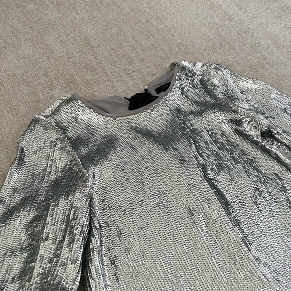 J. Crew Sequin Party Blouse Top With Black Bow in Back 4 - Picture 3 of 10